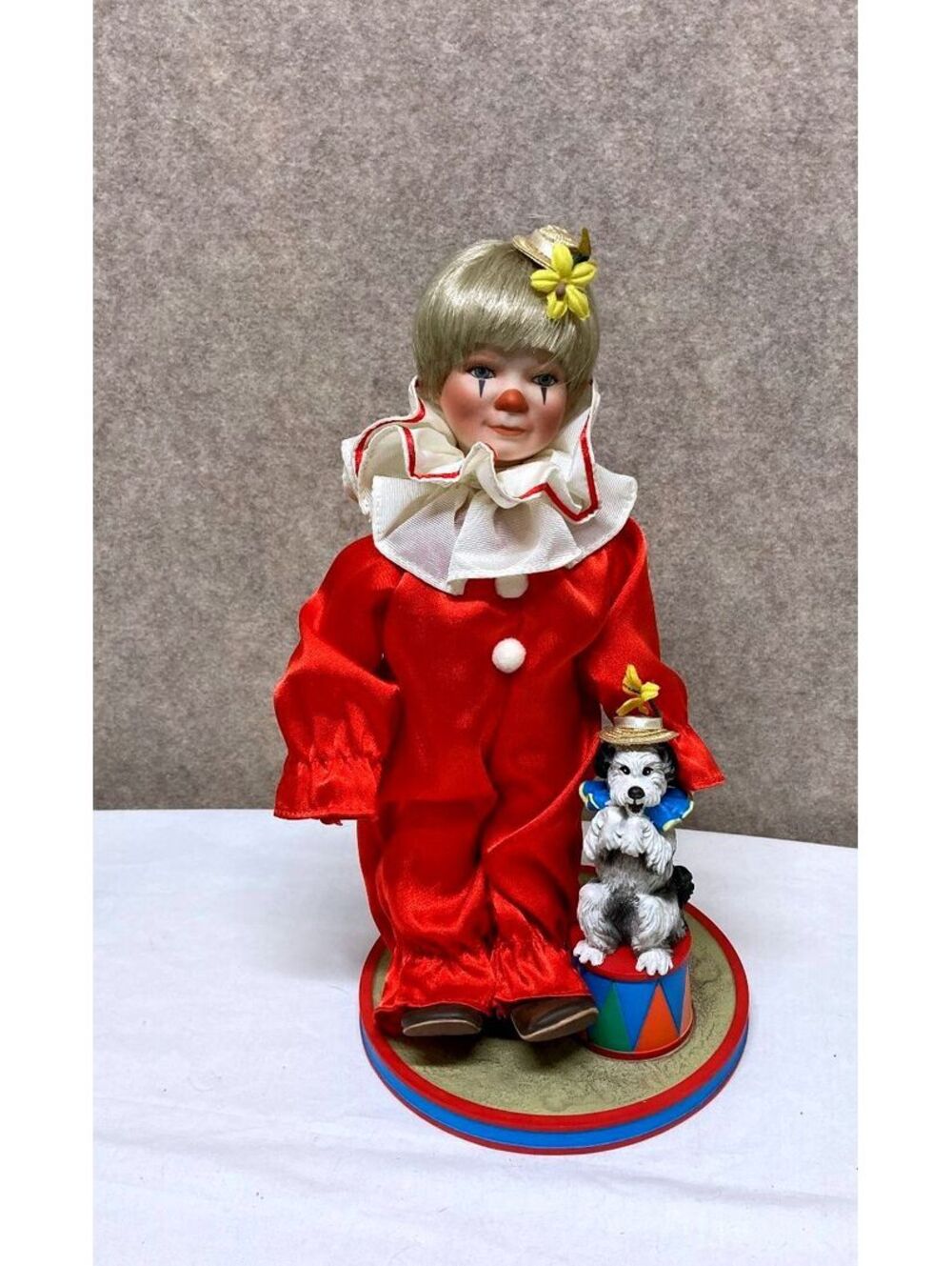Vintage Tommy the Clown Porcelain Doll McClelland Children's Circus 1990